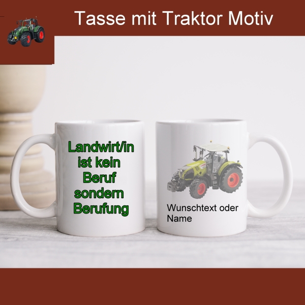 Tasse mit Traktor Claas with saying